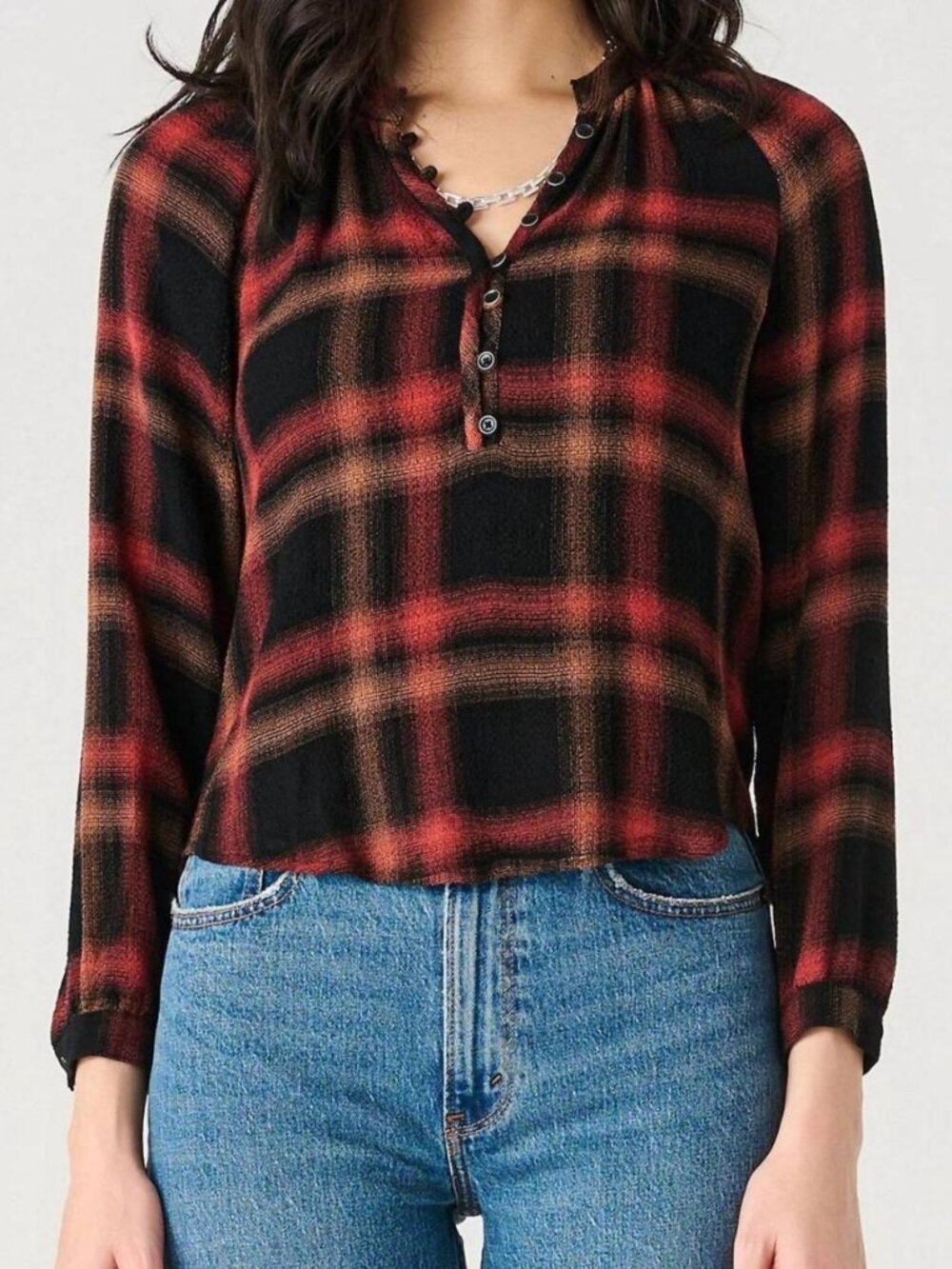 Bella Dahl Plaid Button Up Shirt Long Sleeve